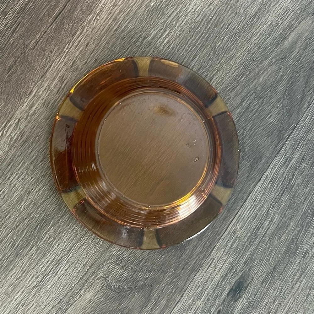 Vintage Amber Glass Ashtray - Picture 2 of 2